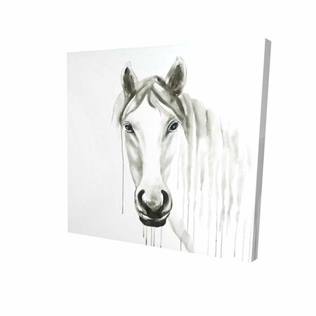 FONDO 16 x 16 in. Solitary White Horse-Print on Canvas FO2789467